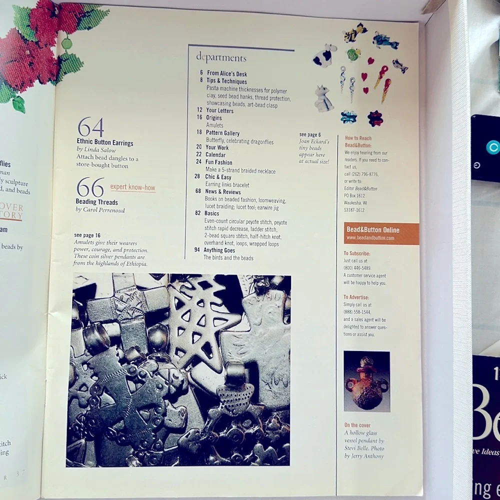 BEAD & BUTTON MAGAZINE 2 ISSUES YEAR 2000 - Picture 5 of 11